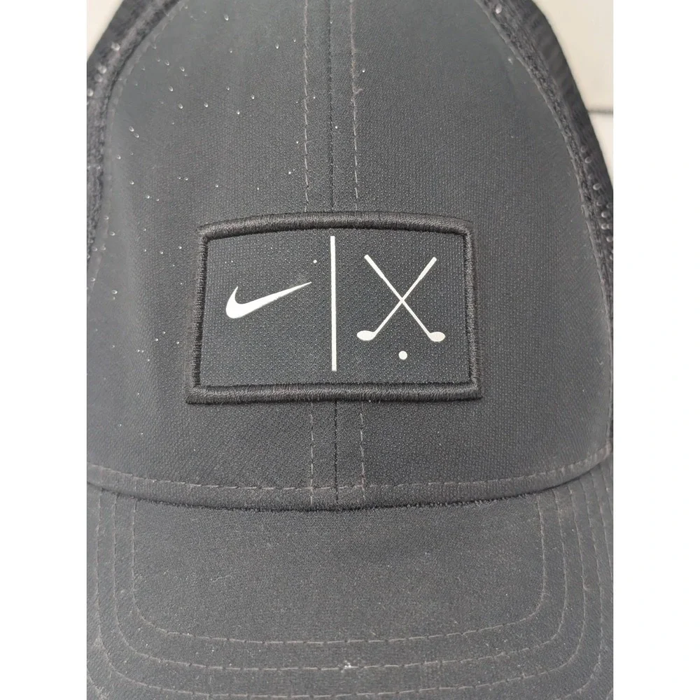Nike Legacy91 Dri-FIT Golf Trucker Hat Black Fitted Stretch Mesh Cap Adult M/L